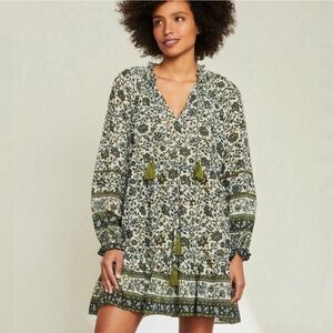 NWT VERONICA BEARD Danica Floral Boho Green Mini Dress Sz M